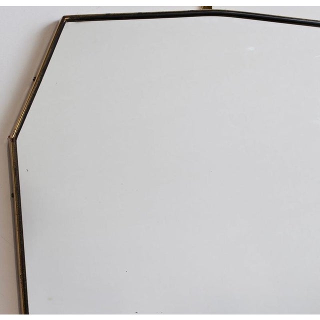 Vintage Italian Wall Mirror with Brass Frame, 1960s For Sale - Image 4 of 18