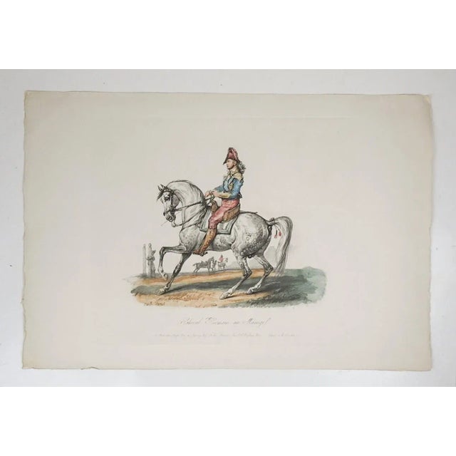 English Vintage Carle Vernet Equestrian Horse and Rider Aquatint For Sale - Image 3 of 3