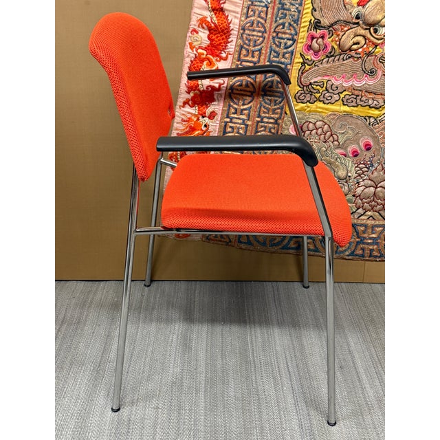 Contemporary Hightower Modernist Stackable Arm Chair, Orange For Sale - Image 3 of 12