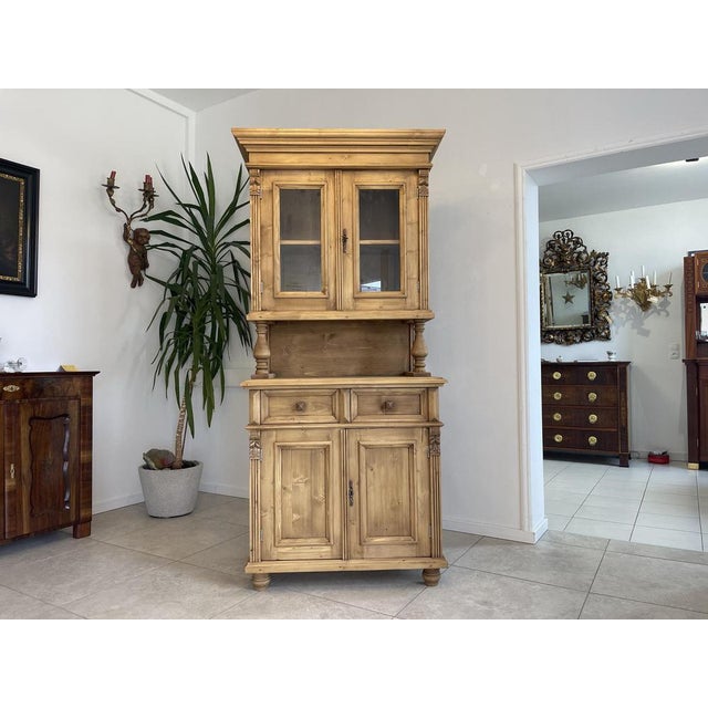 Dimensions: height x width x depth 202 x 89 x 51 This is a very beautiful solid kitchen buffet / sideboard with attachment...