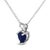 Contemporary 14K White Gold 5X5 MM Heart Shaped Blue Sapphire Solitaire Pendant Necklace For Sale - Image 3 of 5