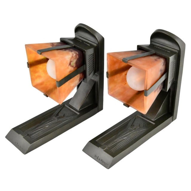 Art Deco Sconces with Stylized Birds by Max Le Verrier, 1930s, Set of 2 For Sale - Image 9 of 15