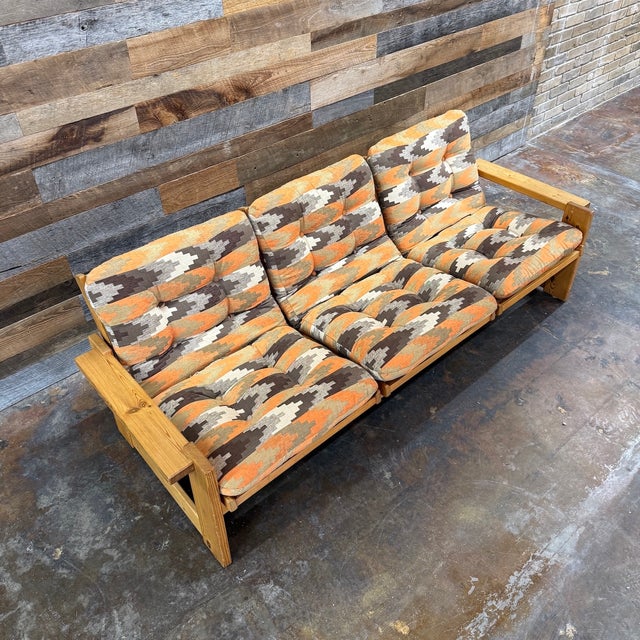 Yngve Ekström, Swedese, Sofa, Pine, Fabric, Sweden, 1970s For Sale - Image 6 of 8