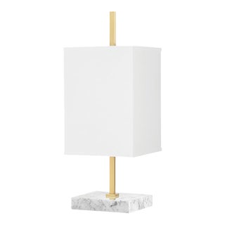 Mitzi Mikaela 1-Light Table Lamp, Aged Brass For Sale