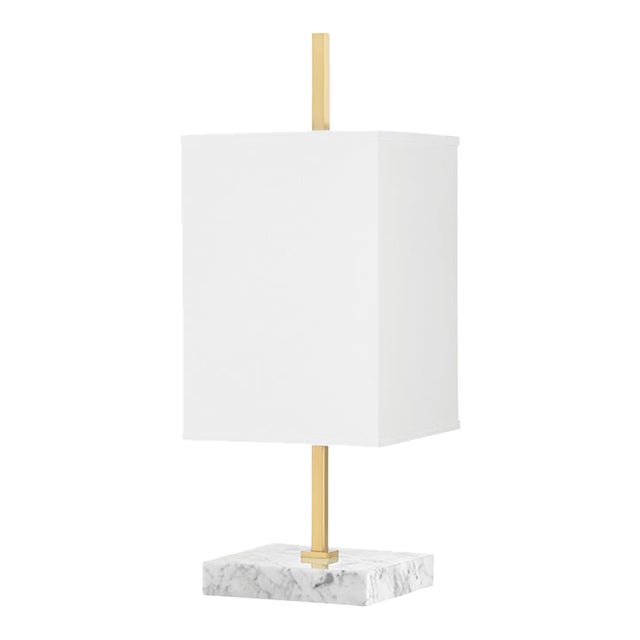 Mitzi Mikaela 1-Light Table Lamp, Aged Brass For Sale