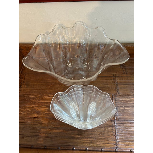 1970s Vintage Acrylic or Lucite Clamshell Serving Set - 5 Pieces For Sale - Image 5 of 8