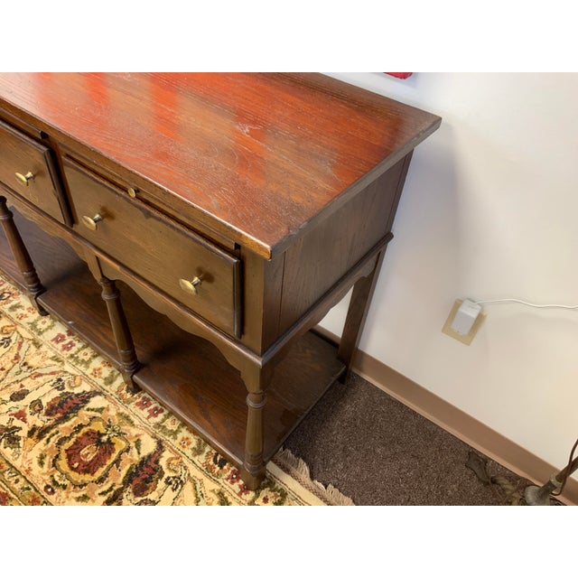 20th Century Stone House Collection Oak Wood Console For Sale In New York - Image 6 of 13