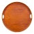 Vintage Danish Modern Round Teak Serving Tray With Cutout Handles, Marked Fh Denmark For Sale