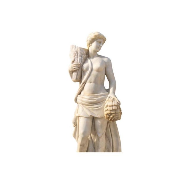 Four Seasons, Late 20th Century, Marble Sculptures on Marble Bases, Set of 4 For Sale - Image 4 of 6