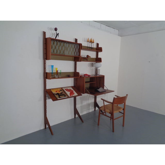 Mid-Century Modern Ergo Teak Wall Shelving Unit by John Texmon Einar Blindheim for Blindheim, Norway, 1950s, Set of 9 For Sale - Image 3 of 18