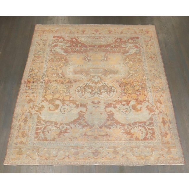 19th Century Antique Zabihi Collection Square Agra Pictorial Animal Rug For Sale - Image 10 of 10