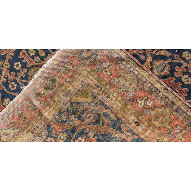 Blue Antique Persian Sultanabad Gallery Rug With All Over Design in Blue Background 6' X 11' For Sale - Image 8 of 8