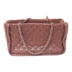2012 CHANEL ISTANBUL SOFT CAVIAR TOTE BURGUNDY LEATHER HANDBAG