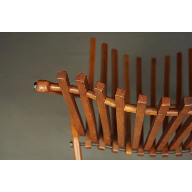 Wood Vintage Dutch Slatted Lounge Chair in Beech, 1950s For Sale - Image 7 of 15