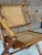 McGuire Mid-20th Century English Campaign Faux Bamboo Folding Sling Armchairs With Cane Seats – Pair For Sale - Image 4 of 12