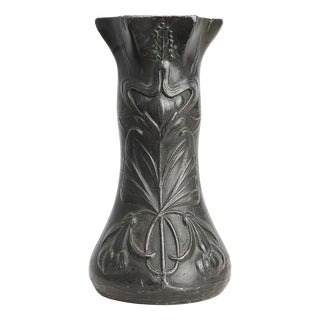 Art Nouveau Pewter Vase attributed to W. Renewerf, the Netherlands, 1900 For Sale