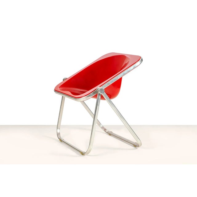 Red Italian Red Folding Chairs by Giancarlo Piretti, 1970s, Set of 2 For Sale - Image 8 of 8