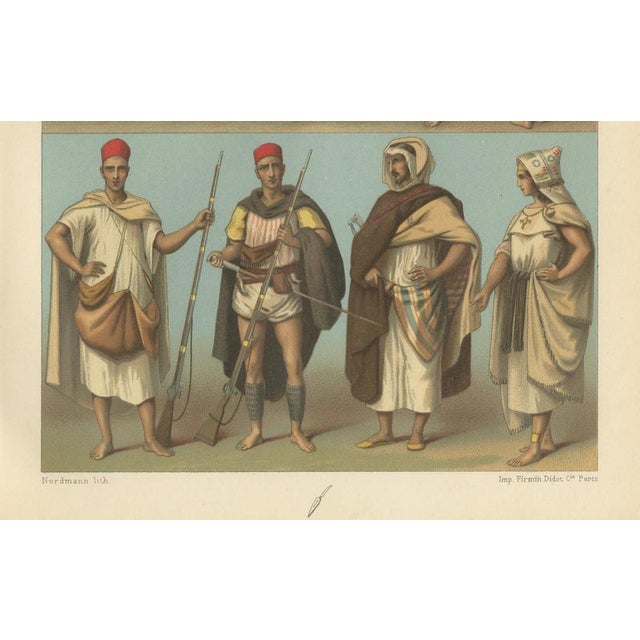 Racinet, Afrique: North African Costumes & Figures, 1888, Lithographs, Set of 2 For Sale - Image 6 of 9