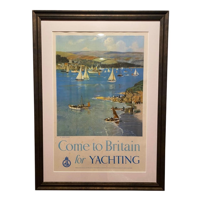 "Come to Britain for Yachting" Original Vintage Sailing Poster by Arthur Burgess 1948 For Sale