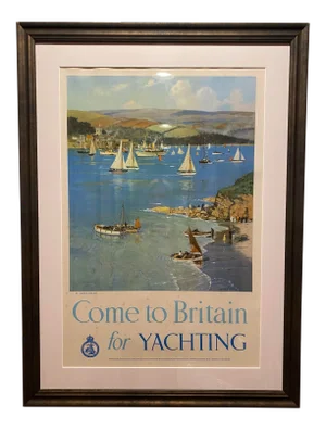 "Come to Britain for Yachting" Original Vintage Sailing Poster by Arthur Burgess 1948