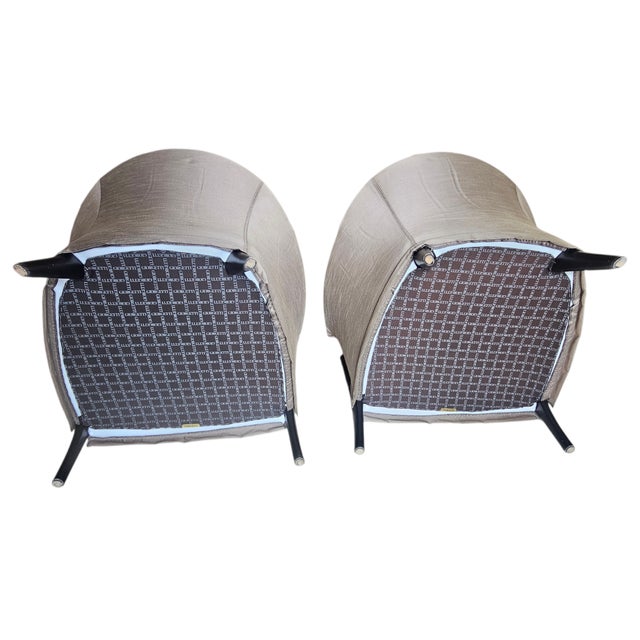 1980s Pair of Progetti Lounge Chairs by Umberto Asnago for Georgetti For Sale - Image 13 of 14