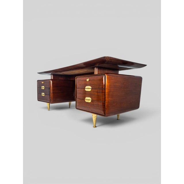 Mid-Century Italian Executive Table Desk by Vittorio Dassi, 1950s For Sale - Image 15 of 18
