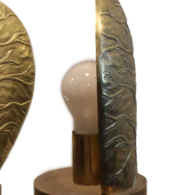 A gorgeous pair of rare brass desk lamps circa. 1960’s in the manner of Maison Charles.