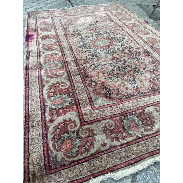 Vintage Turkish Kayseri Rug in Silk, 1960s For Sale - Image 10 of 18