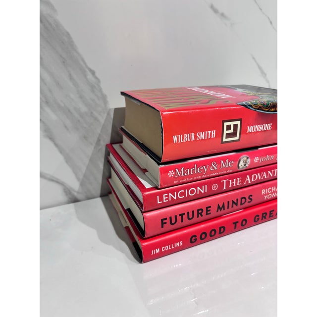 1990s 1990s Red Decorated of Four Hard Cover Books. For Sale - Image 5 of 6