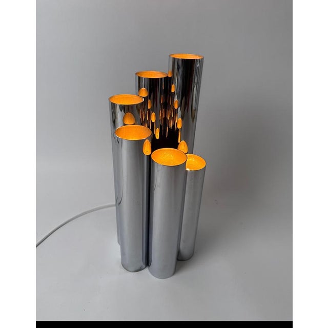 Space Age Minimalist Chrome Tube Lamp from Koch & Lowy, USA, 1960s For Sale - Image 12 of 18