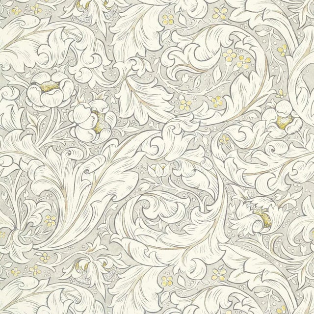 Morris & Co Pure Bachelors Button Print Fabric in Horned Poppy Grey - a Sample For Sale