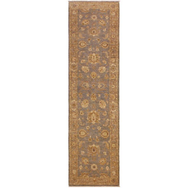 Boho Chic Ziegler Gray/Brown Wool Runner Rug- 2'8'' X 10'10'' For Sale - Image 10 of 10
