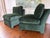 A gorgeous pair of large-scale slipper chairs with heavy luxurious down cushions. Very comfortable and sturdy. Original...
