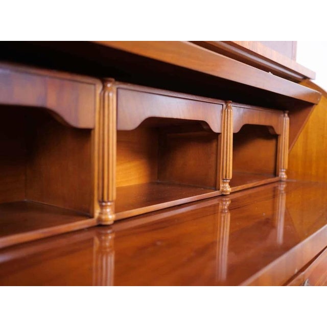 Inlaid Secretary with Bookcase and Writing Desk For Sale - Image 4 of 15