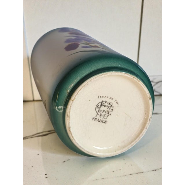 Ceramic Art Nouveau Earthenware Roll Vase from Choisy Le Roi, 1890s For Sale - Image 7 of 8