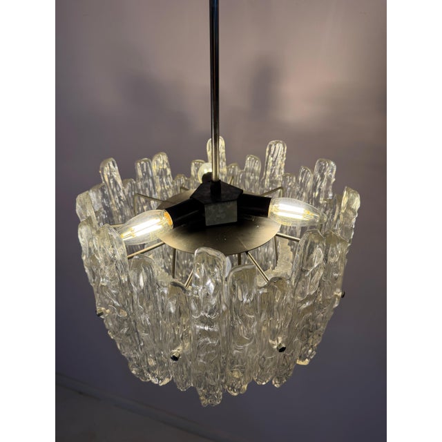 Chandelier in Ice Glass Acrylic from Veb Narva For Sale - Image 4 of 11