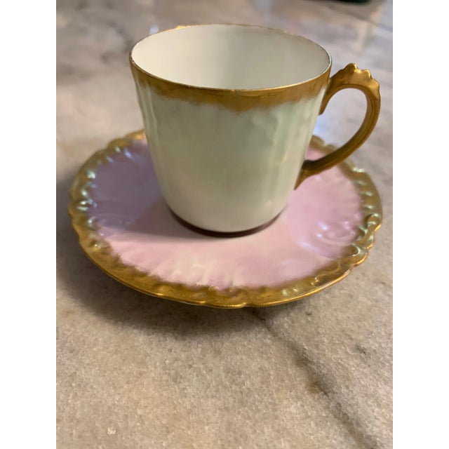 Antique Limoges France Porcelain Cup & Saucer Set- 2 Pieces For Sale - Image 10 of 13