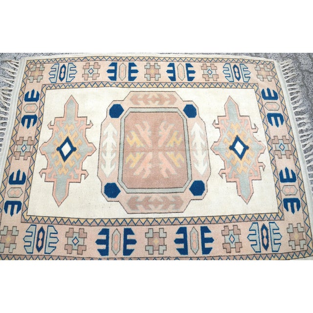Textile 1960s Vintage Turkish Geometric Rug For Sale - Image 7 of 11