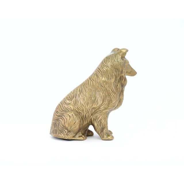 Figurative Vintage Brass Collie Figurine For Sale - Image 3 of 8