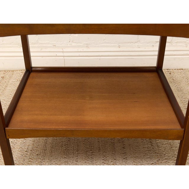 Wood Vintage Mid-Century Modern Two-Tier Wood Bar Cart For Sale - Image 7 of 12