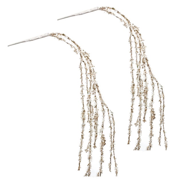 Rustic Silver Glitter Branch (Set of 2) For Sale - Image 3 of 3