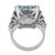 1930s Art Deco 9.90 Carat Aquamarine Diamond Platinum Cocktail Ring, Size 3.5 For Sale In Los Angeles - Image 6 of 6