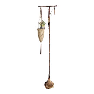 Fortuny Studio Venetia Bronze & Silk Floor Lamp C.1970's For Sale