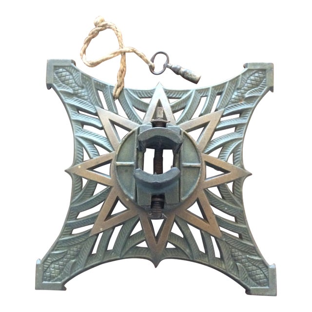 Handcrafted Cast Iron French Art Deco Tree Stand For Sale