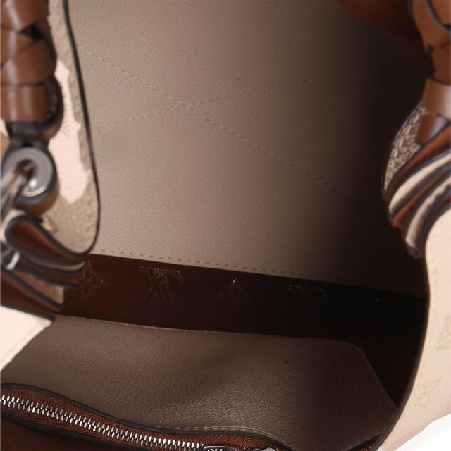 Beige Creme Monogram Mahina Carmel Hobo For Sale - Image 8 of 8