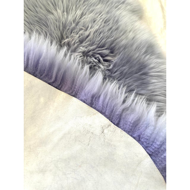 2020s Pottery Barn Style Lavender Australian/New Zealand Sheepskin Hide 4x6 For Sale - Image 5 of 6