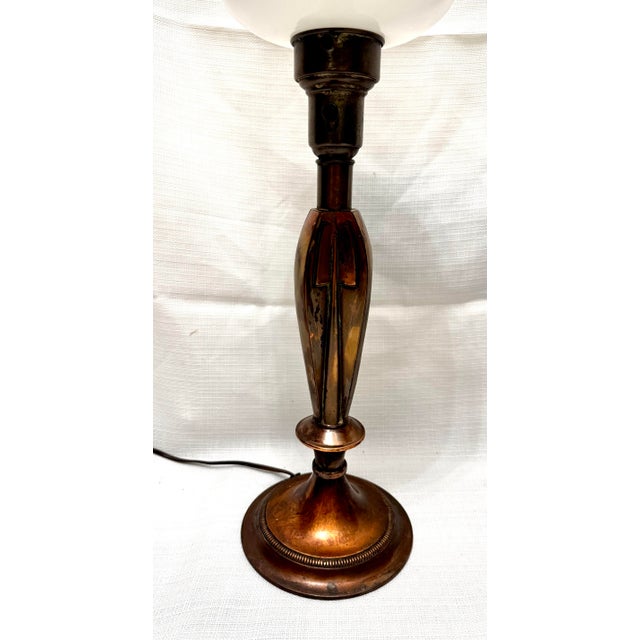 Vintage Colonial-Premier Co. Torchiere Table Lamps With Ribbed Milk Glass Shades - A Pair For Sale - Image 6 of 12