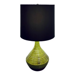 Arteriors Modern Electric Moss Glaze Terracotta Table Lamp For Sale