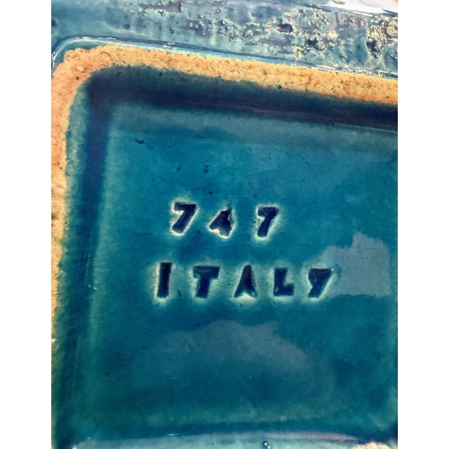 Teal Vintage Bitossi Rimini Blue Ceramic Ashtray by Aldo Londi, Italy For Sale - Image 8 of 8