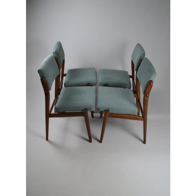 Brown Mid-Century Teak Chairs, Set of 4 For Sale - Image 8 of 17